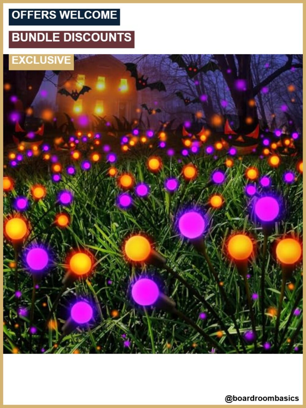 6 Pack Solar Firefly Lights Outdoor Waterproof Halloween Yard Decor